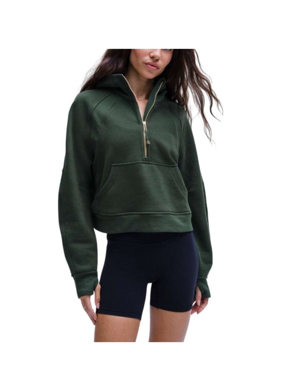 Lululemon Womens M/L Hoodie Scuba Oversized Half-Zip Legacy Green LW3DM4S